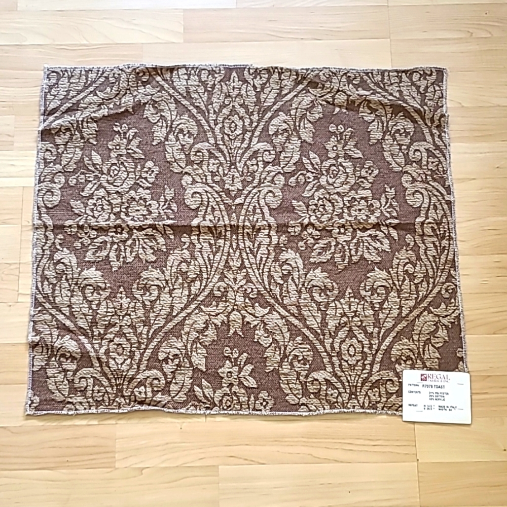 Beautiful Brown Floral Table Cloth Made in Italy 26"×23"